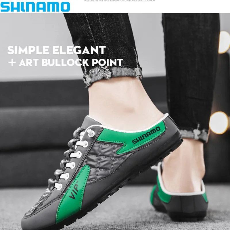 2023 Summer Fishing Sandals Men's Mesh Slippers Breathable Casual Beach Slippers Solid Non-slip Slippers Outdoor Lazy Shoes