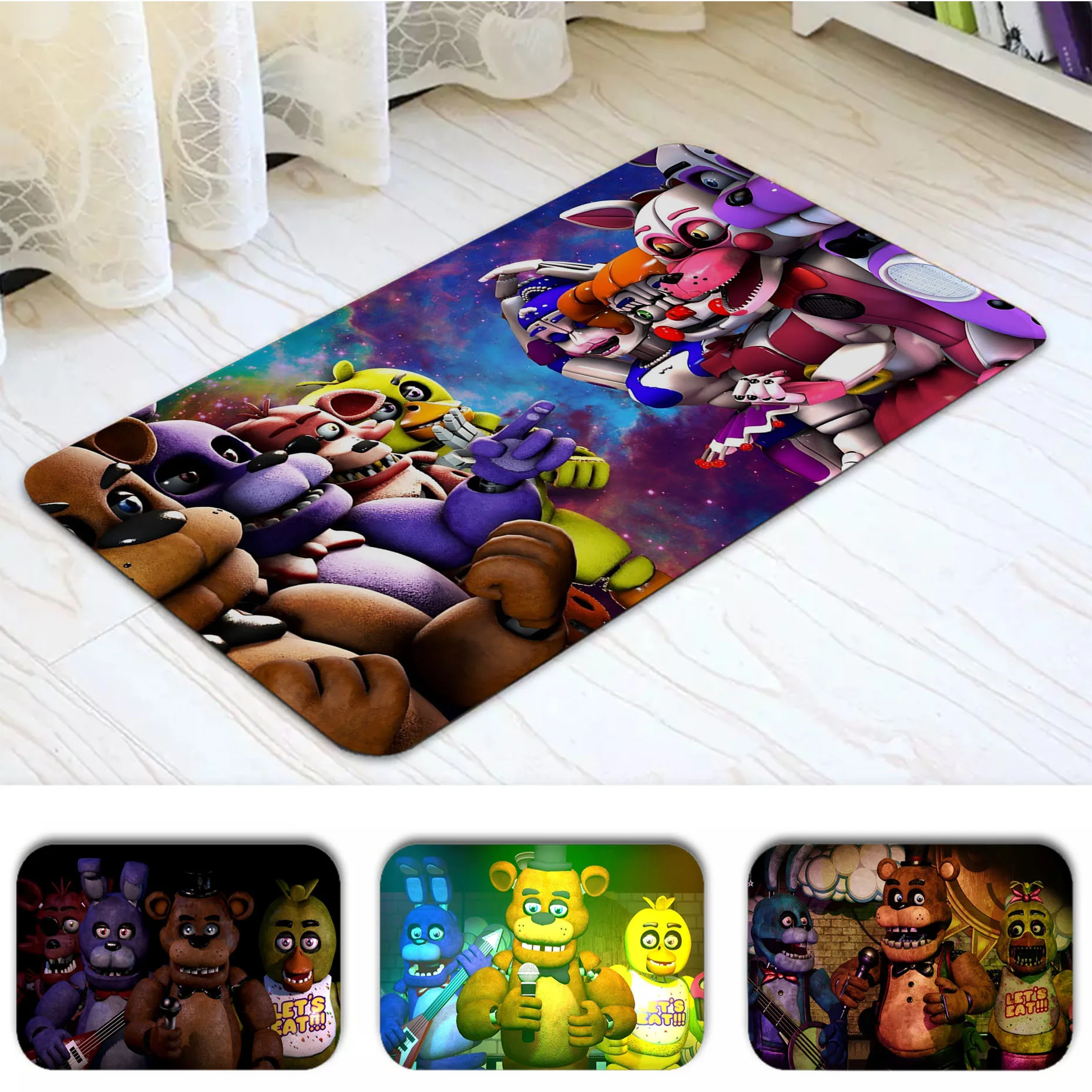 

F-FIVE NIGHTS AT F-FREDDY'S Floor Mat Room Mats Non-Slip Laundry Room Mat Laundry Decor Balcony Child Living Household Carpets