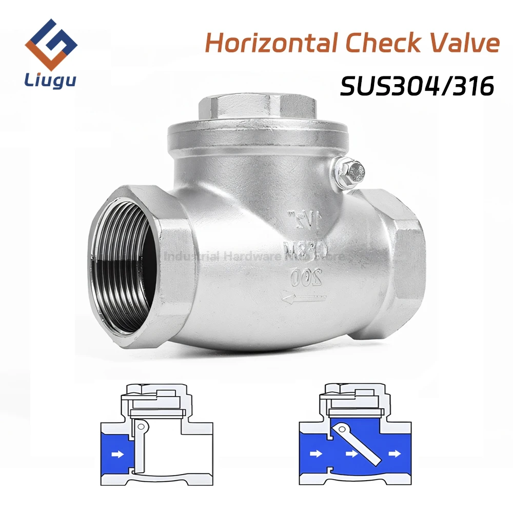 

Горизонтальный обратный клапан из нержавеющей стали 304, 1/4"-2"