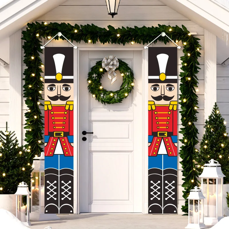 

Nutcracker Soldier Christmas Banner Couplet Porch Sign Merry Christmas Decoration 2022 Christmas Ornament New Year 2023 Gift