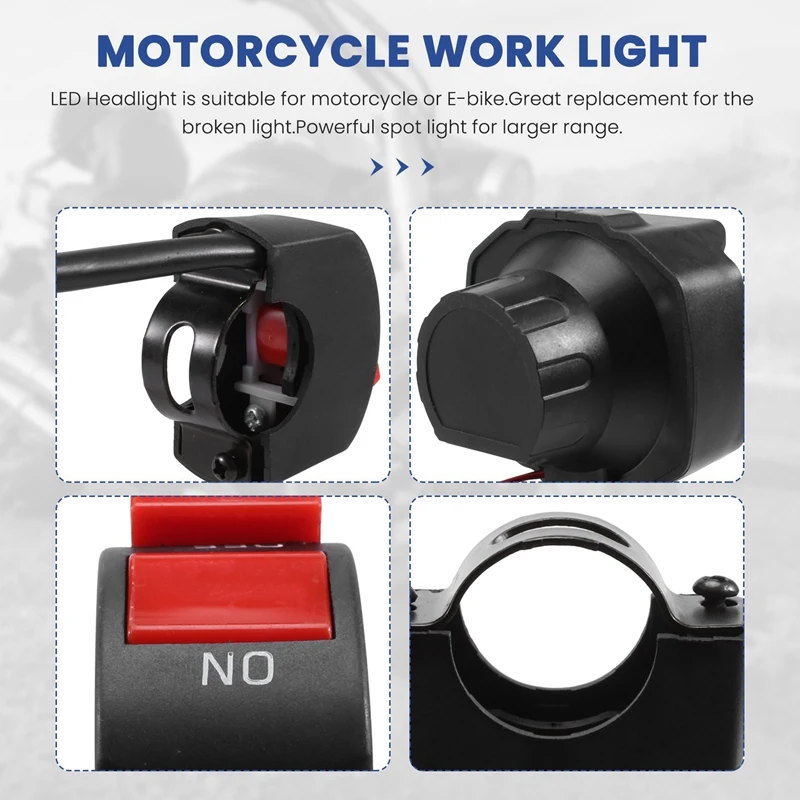 Фара для мотоцикла суперъяркая с переключателем 12 В