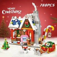 788pcs merry christmas house santa claus snowman tree deer architecture building blocks bricks toy for kids gift