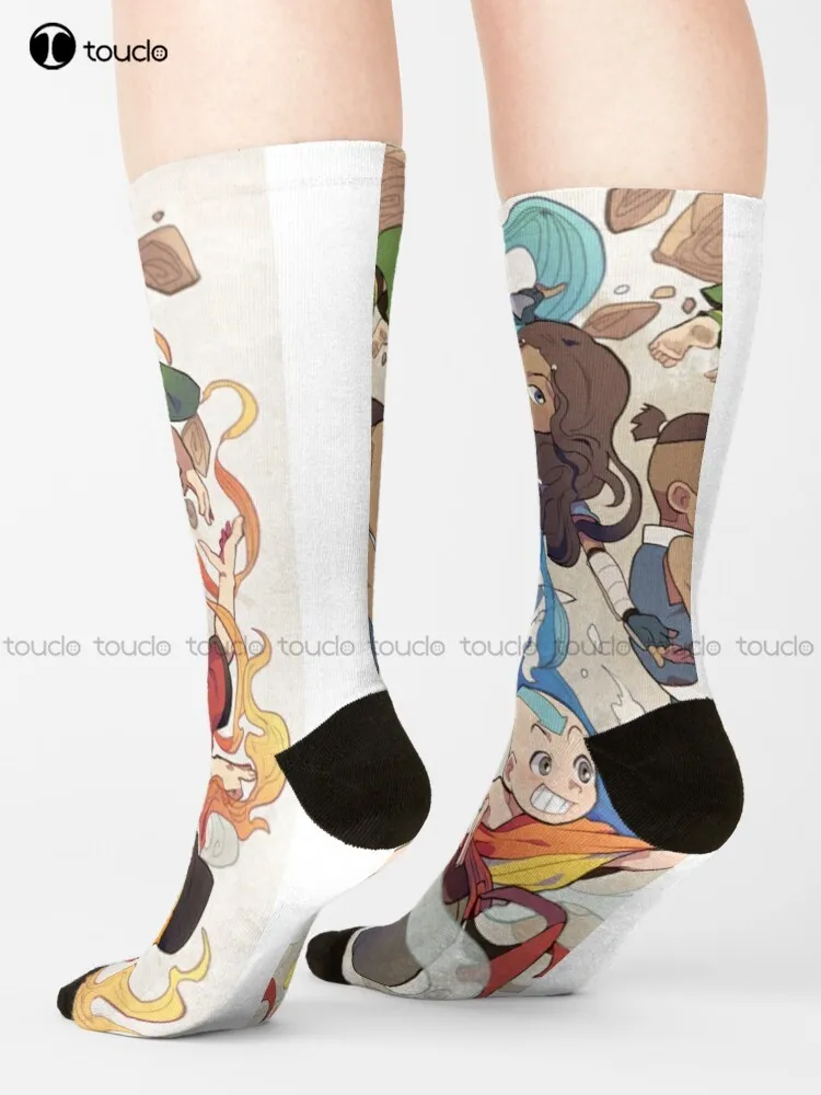 

Avatar The Last Airbender Socks White High Socks Cartoon Comfortable Best Girls Sports 360° Digital Print Custom Gift Streetwear