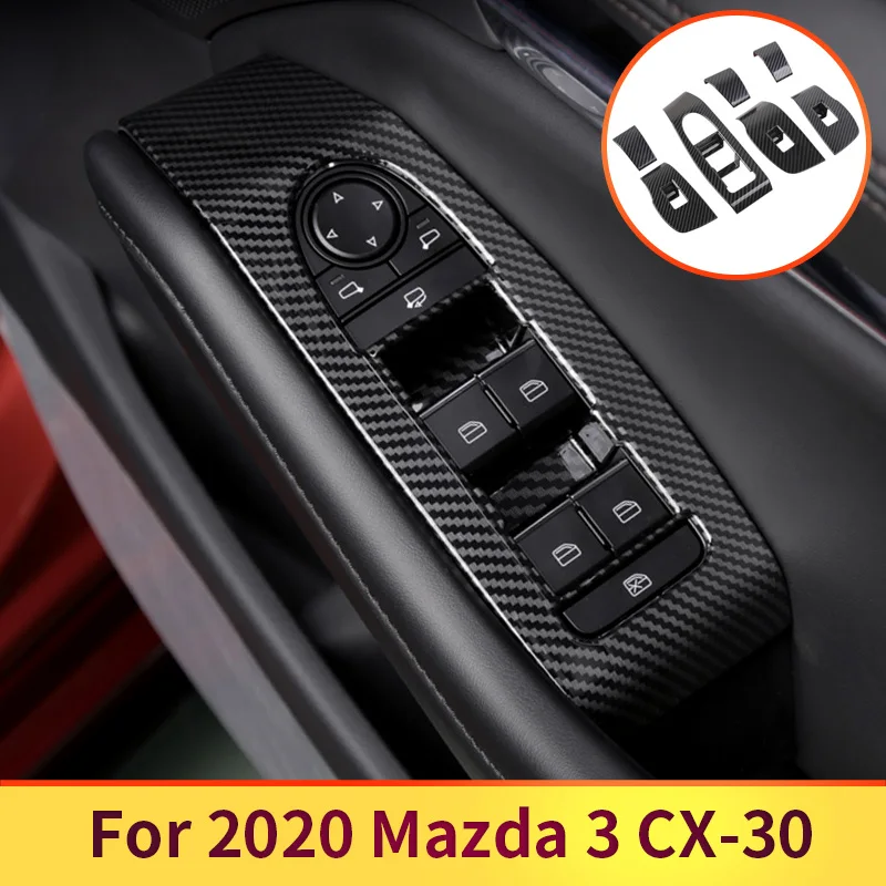

7 шт., декоративные переключатели из ABS-углеродного волокна для Mazda 2019 2020 2021