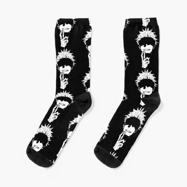 

Satoru Gojo Crew Socks Best Cute Cotton Unisex Women Breathable Funny Autumn Girls Winter Black Cartoon Short Pattern Sports
