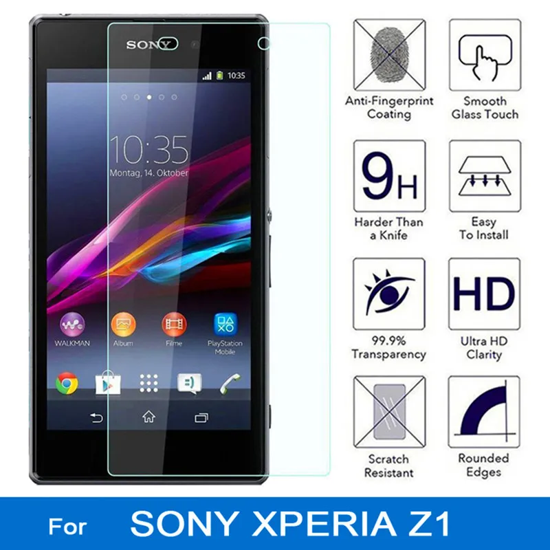 

9H Tempered Glass For Sony Xperia Z1 C6903 C6902 Screen Protector for Sony Xperia L39H Protective Glass Film