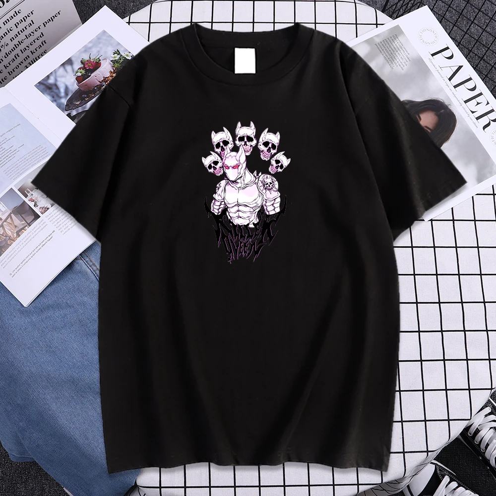 

Kira Yoshikage Killer Queen Jojo Printing Oversize O-Neck T-Shirt Fashion Casual Cotton Clothes Summer Short Sleeve Unisex Tops