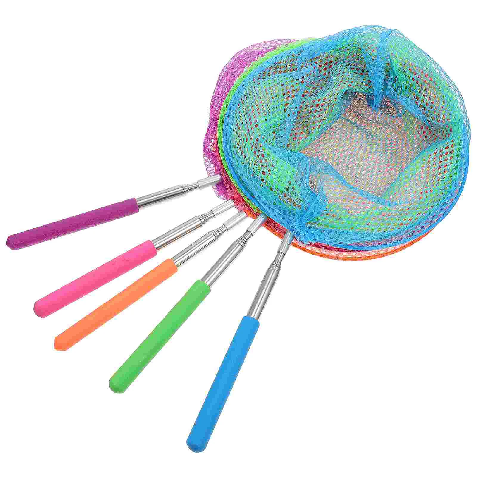 

5pcs Funny Kids Portable Durable Retractable Handle Net Catching Insect Net Butterflies Net