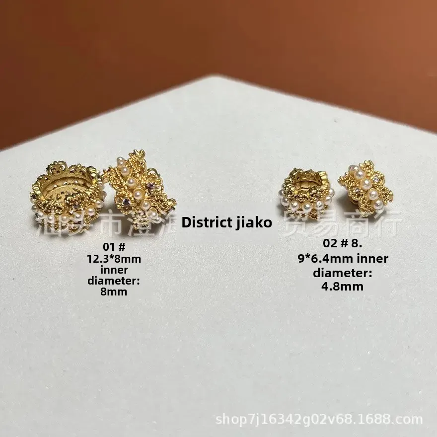 Бронзовое золото инкрустированные жемчугом маленькие бусины-разделители