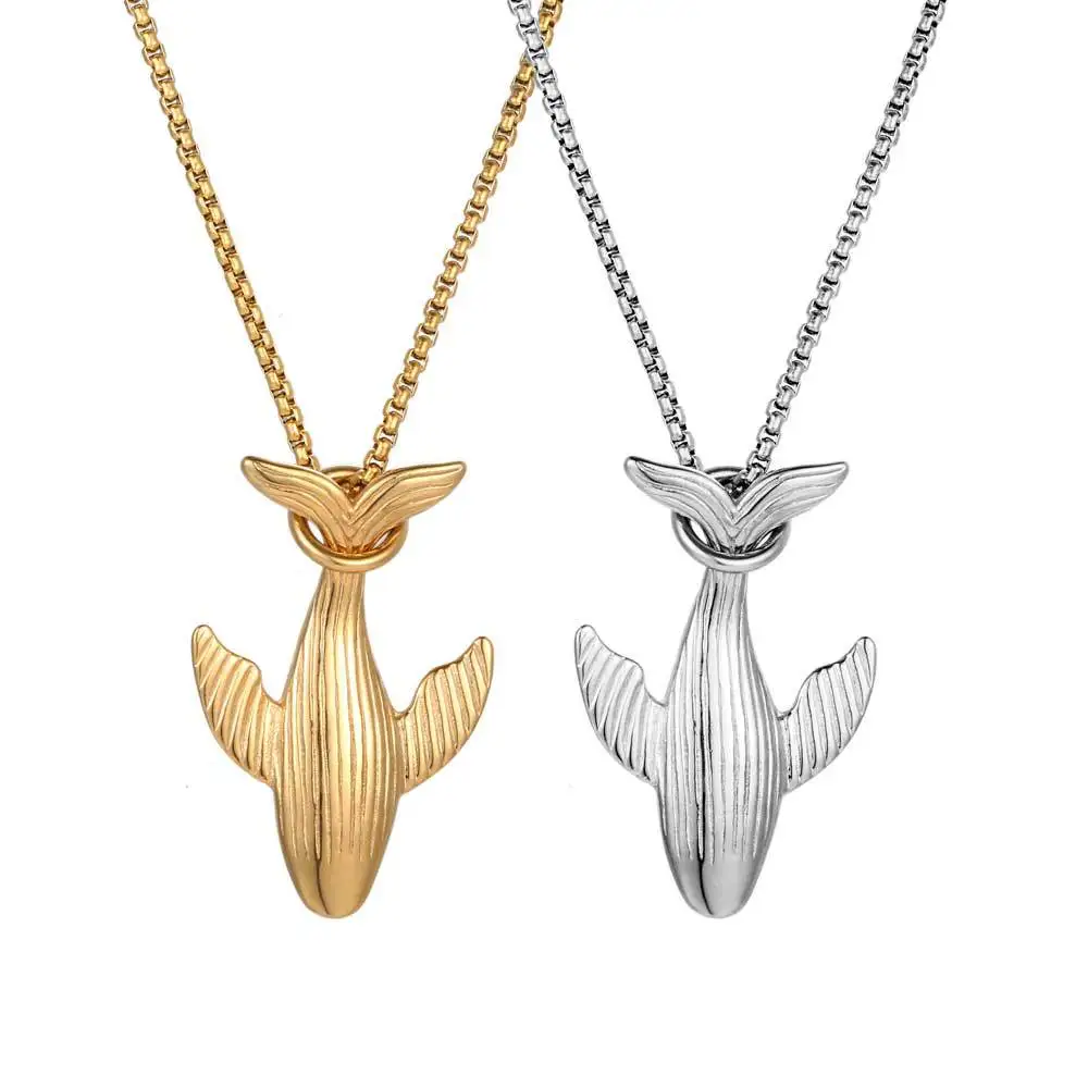

New Fashion Sen-department Titanium Steel Pendant Animal Whale Artistic Pendant Cute Cute Kun Men Without Necklace Free Shipping