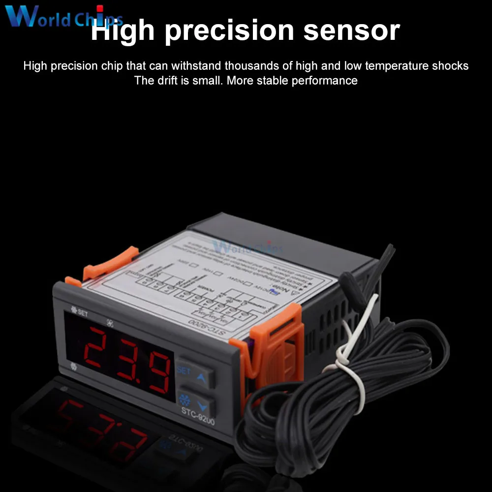 

DC 12V 24V AC 110-220V STC-9200 Thermostat Digital Display Intelligent Temperature Controller for Freezer Refrigerator Incubator
