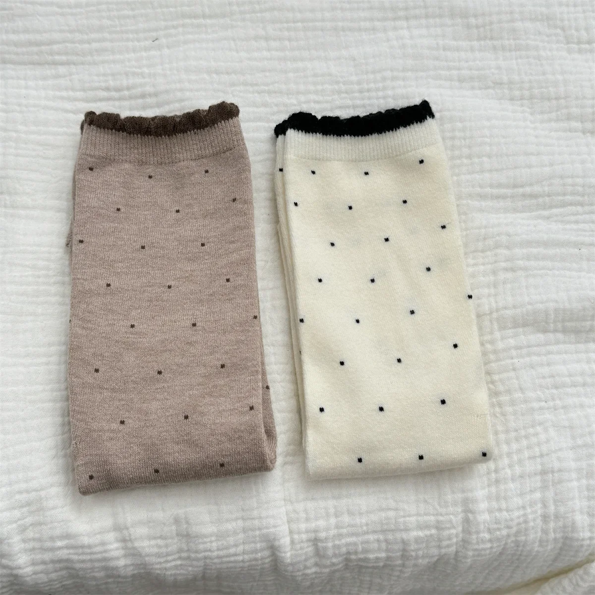SP &amp CITY шелковые шерстяные носки с точечным принтом женские зимние теплые