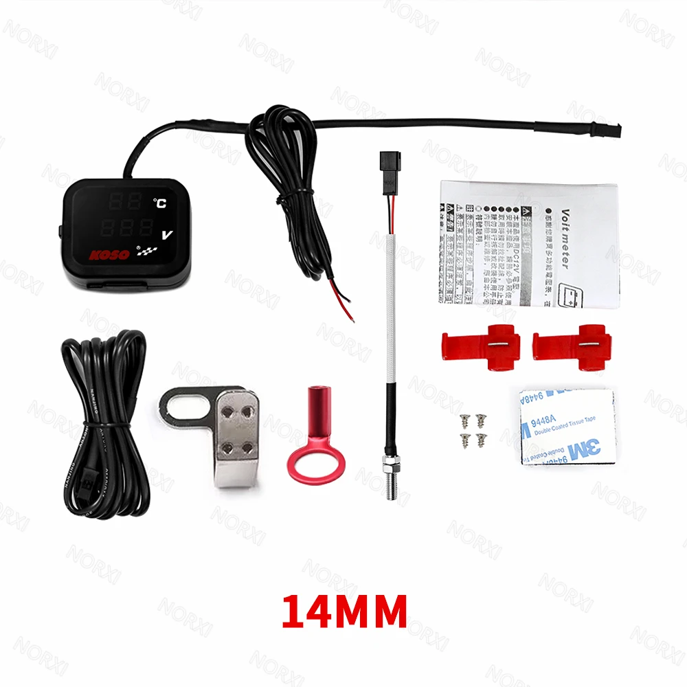 

USB-головка цилиндра KOSO для мотоцикла, водонепроницаемый вольтметр с датчиком температуры для nmax cb500x