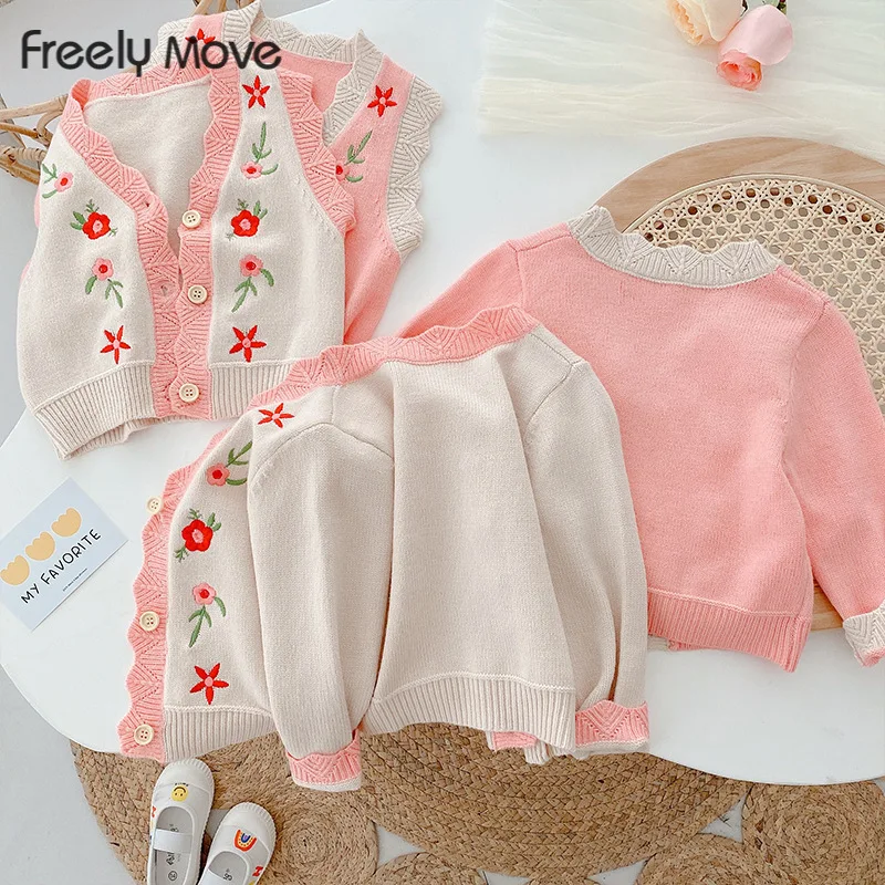 

Freely Move Winter Kids Baby Girls Boys Autumn Full Sleeve Solid Knit Outwear Coat Toddler Boys Children Girls Cardigan Sweater
