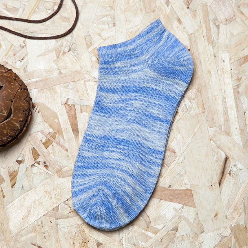 5 Pairs Men Fashion Retro Short Socks Soft Breathable Mesh Stripe Invisible Boat Socks Casual Low Cut Socks Male Street Style