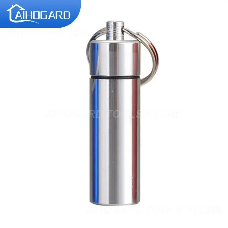 

Контейнер для хранения таблеток из алюминиевого сплава, брелок в форме аптечки, водонепроницаемый контейнер для таблеток, портативный дорожный контейнер для таблеток, маленький