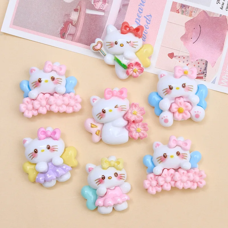 Кабошон из смолы с рисунком Хелло Китти