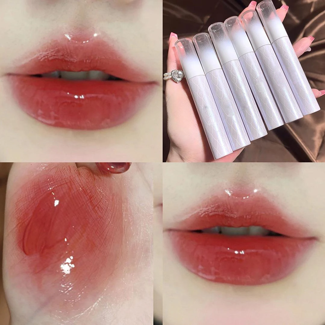

1 Pcs Mermaid Mirror Lip Glaze Water Light Moisturizing Lipstick Female Non-Sticky Non-Stick Cup Student Lip Gloss Lip Gloss
