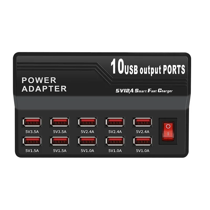 Многопортовое зарядное устройство USB HUB 10 быстрая зарядка для мобильных