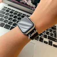 customized abbreviation name watch band stainless steel personalized less then 6 letters tag decorative rings for iphone watch