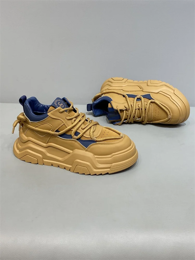 Men's Shoes 2024 Autumn and Winter New Korean Sle Platform Casual Single Cotton Same Fleece-lined Cotton-padded...