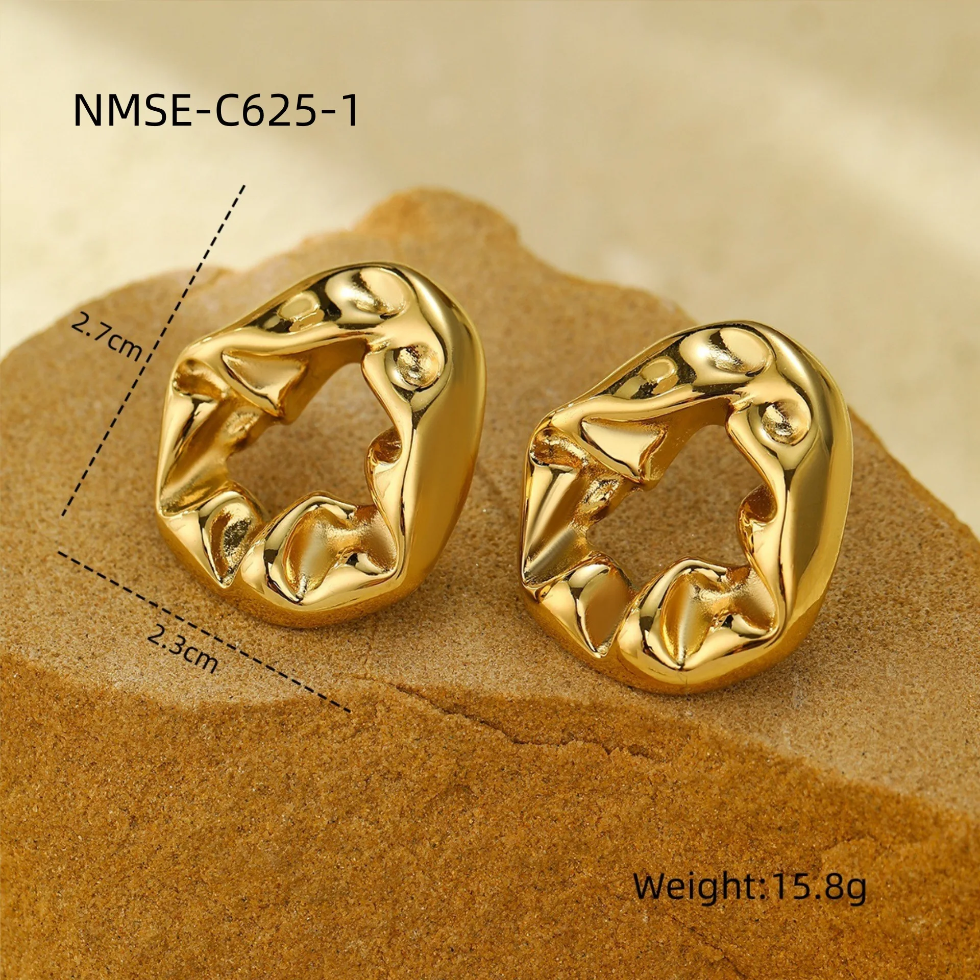 NIMAI 18-каратное позолоченное кольцо в форме капли воды из нержавеющей стали