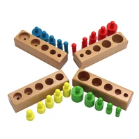 1set diy baby montessori educational wooden toys colorful socket cylinder block set children early learning toys kids gifts