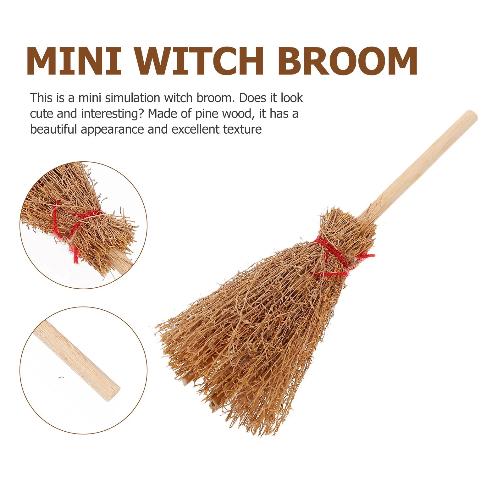 12 шт. метлы мини-ведьма Хэллоуин игрушки Декор дома листья сосновое дерево