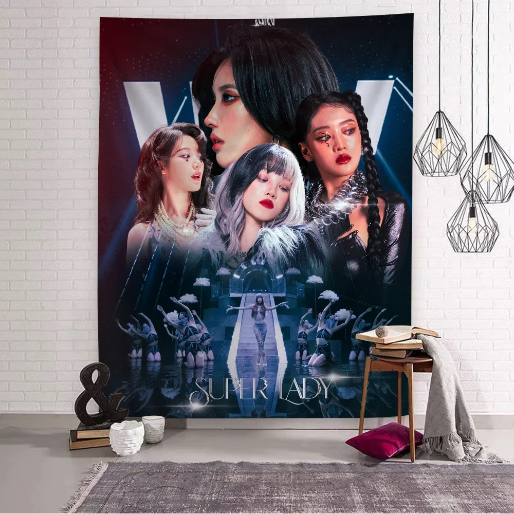 Kpop G I-DLE DIY настенный гобелен подвесной Таро Hippie настенные коврики Dorm домашний