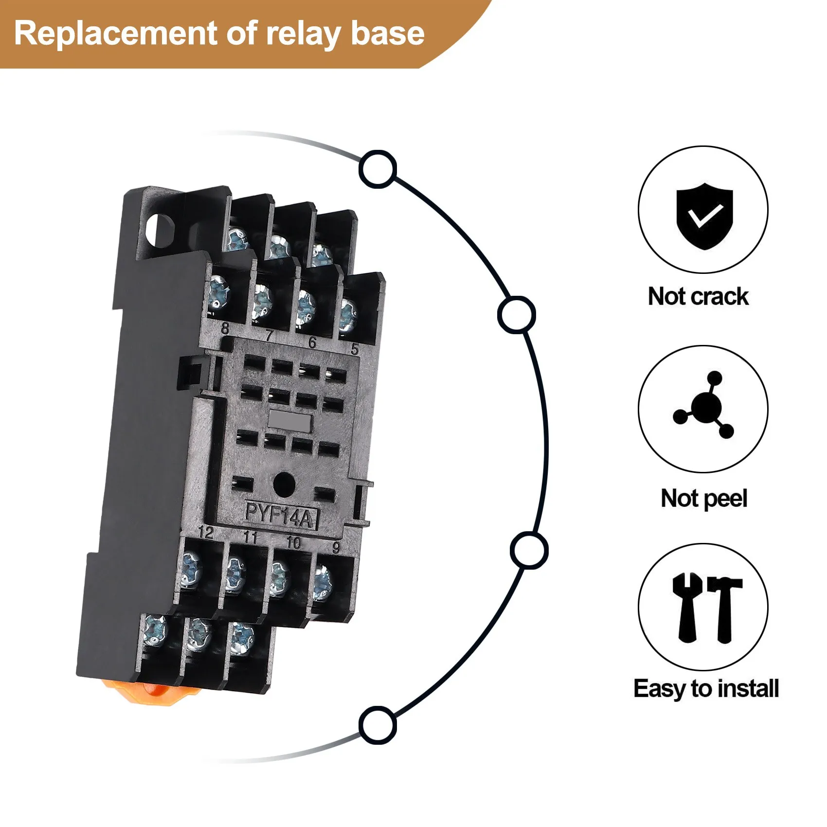 Гнездо силового реле на DIN-рейку 14-контактное основание для MY4NJ HH54P MY4