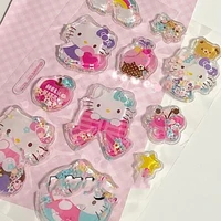 carton sanrio crystal sticker hello kittys accessories cute kawaii anime 3d stereo decorate material sticker toys for girls gift