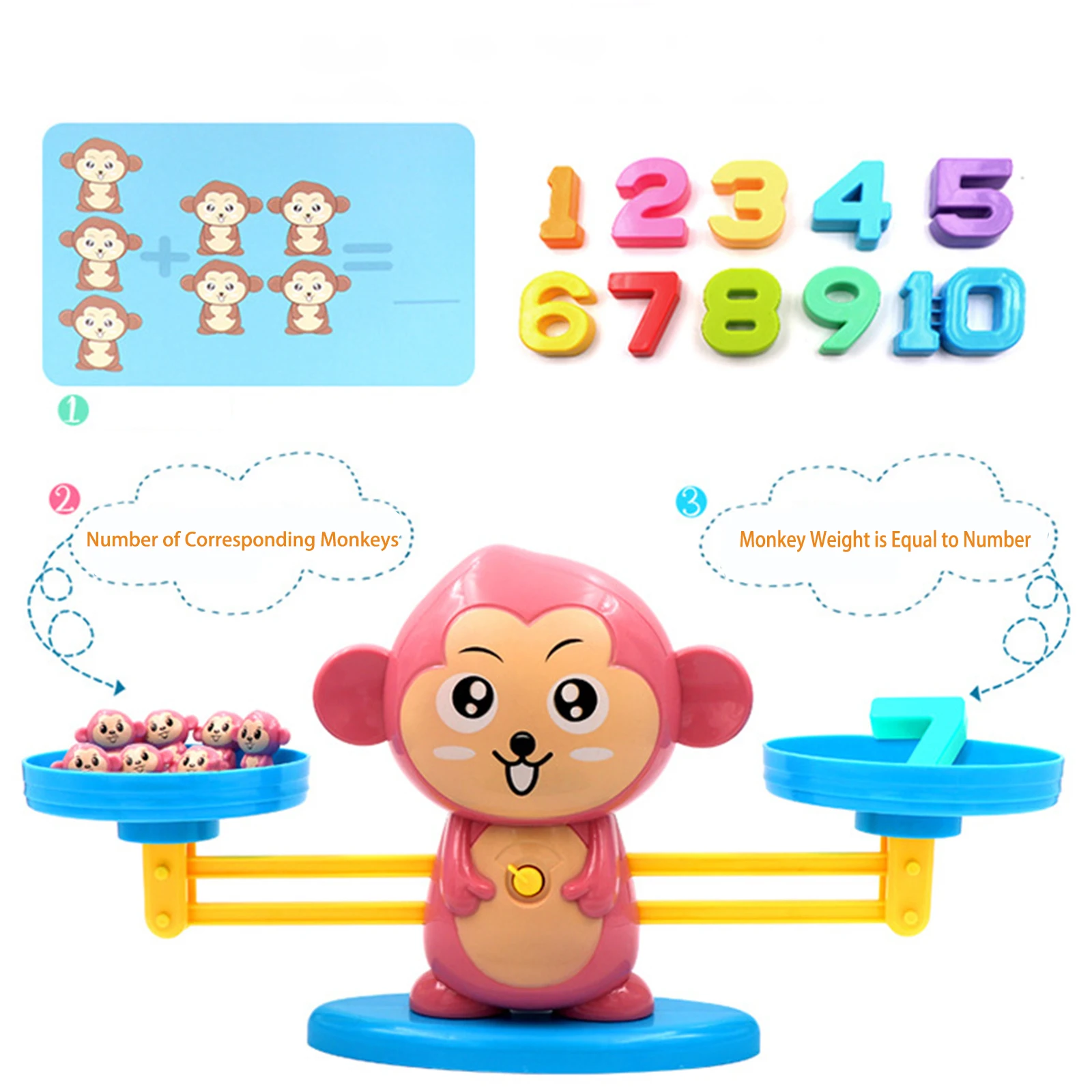 Игра с подсчетом веса обезьяны математические обучающие игрушки для