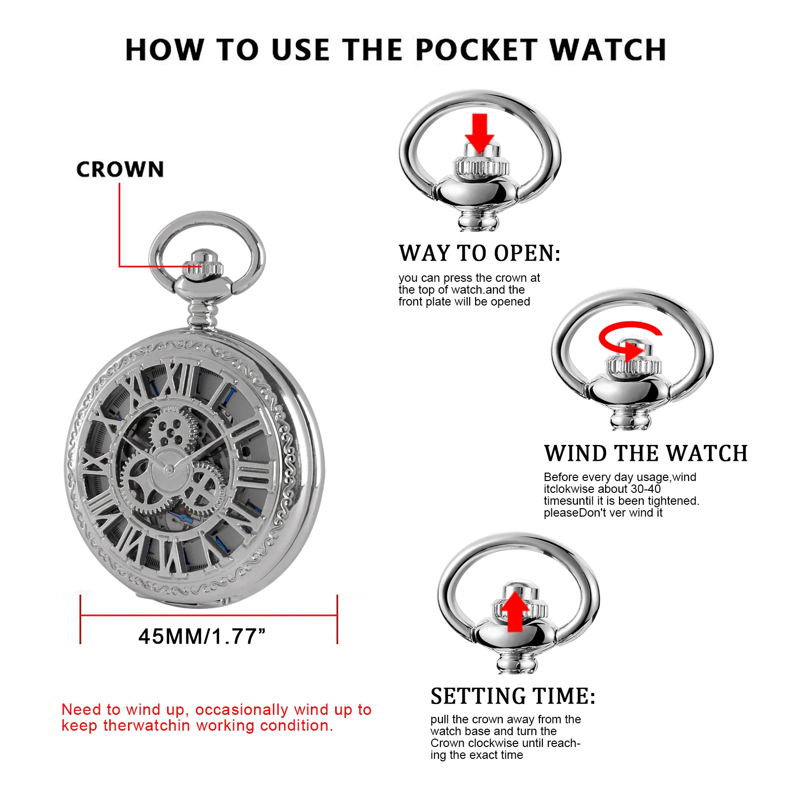 Top Brand Luxury Silver Mechanical Pocket Watches Necklace Mens Women Antique Vintage Charm Hand Wind Fob Chain Watches Gift