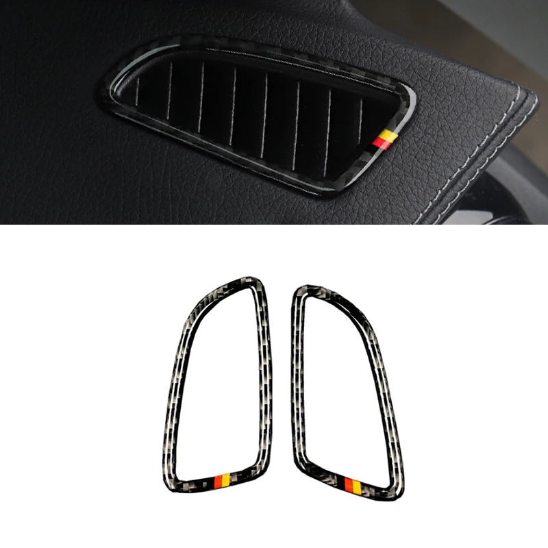 

2pcs Car Styling Real Carbon Fiber Air Condition Vent Outlet Decor Trim For Mercedes Benz C Class W205 C180 C200 C300 GLC260