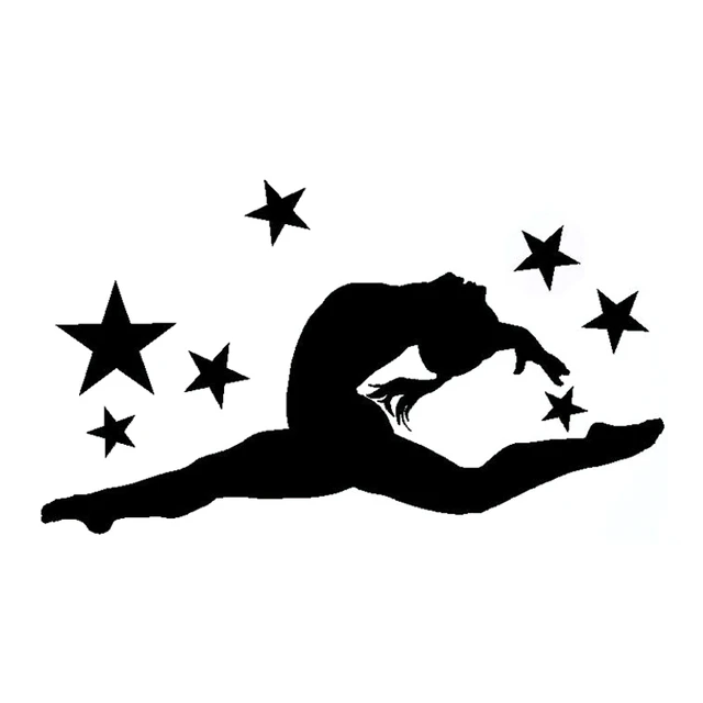 

Fashion Girls Gymnast Vinyl Car Sticker Decor Silhouette Decal Car Window Body Decorative Stickers Accessories