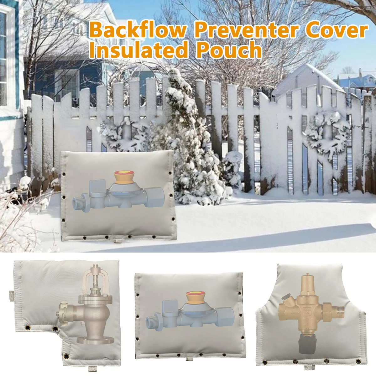 

Backflow Preventer Cover Waterproof Oxford Cloth Pressure Vacuum Breaker Cover Antifreeze Frost Insulated Winter Pipe Insulation