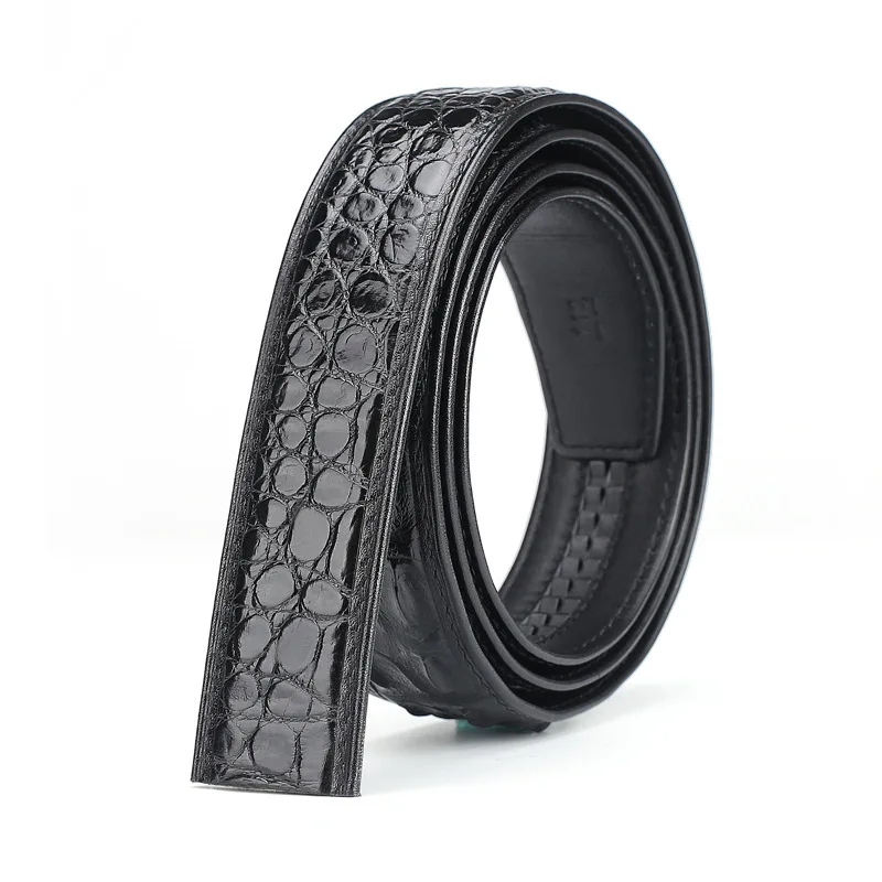 Мужской ремень из натуральной крокодиловой кожи черный/коричневый деловой