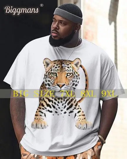 Biggmans L-9XL для мужчин большой размер уличный Леопардовый принт Ретро Кленовый лист