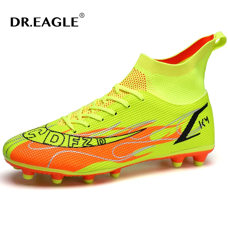 

DR.EAGLE Men Soccer Shoes Kids Adult Cleats Training Football Boots High Ankle Sport Sneakers Chuteiras De Futebol Drop Shipping