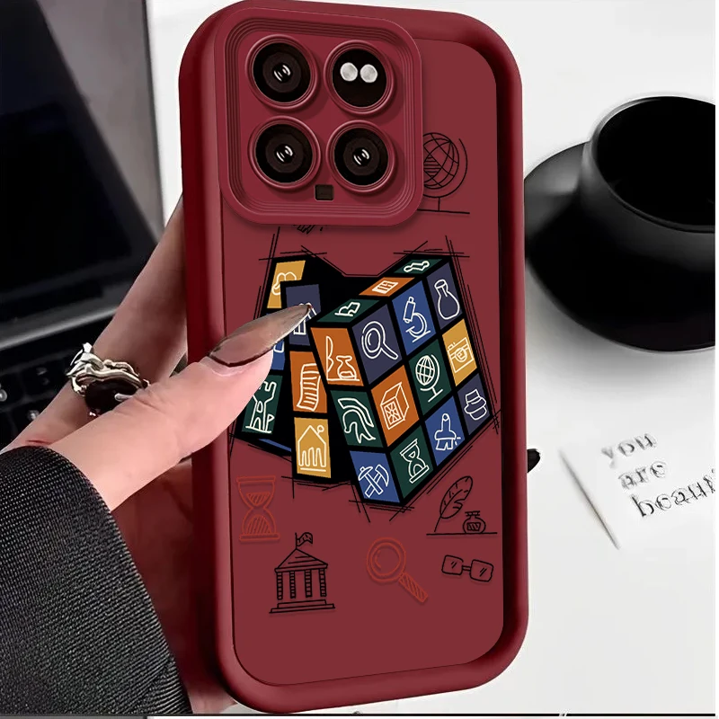 Фото Креативный чехол для телефона в виде кубика Рубика для Xiaomi Mi 14 13 12 11 Lite 5G 13T 12T 11T 14T 15T Pro Poco X7 X6 X5 X3 F6 F5 NFC M6 4G №3