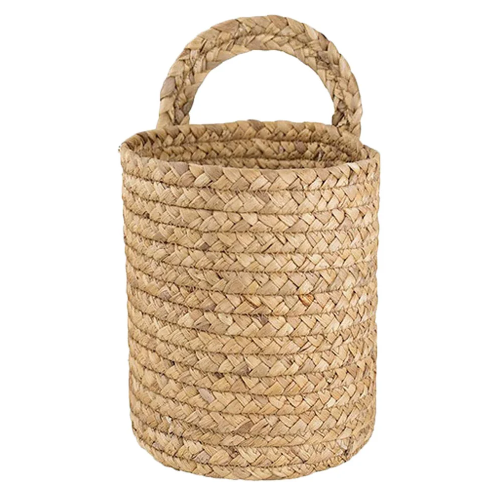 

Basket Hanging Rattan Woven Flower Storage Pot Wall Hand Seagrass Planter Wicker Bakset Organizer Garden Laundry Cube Hanger