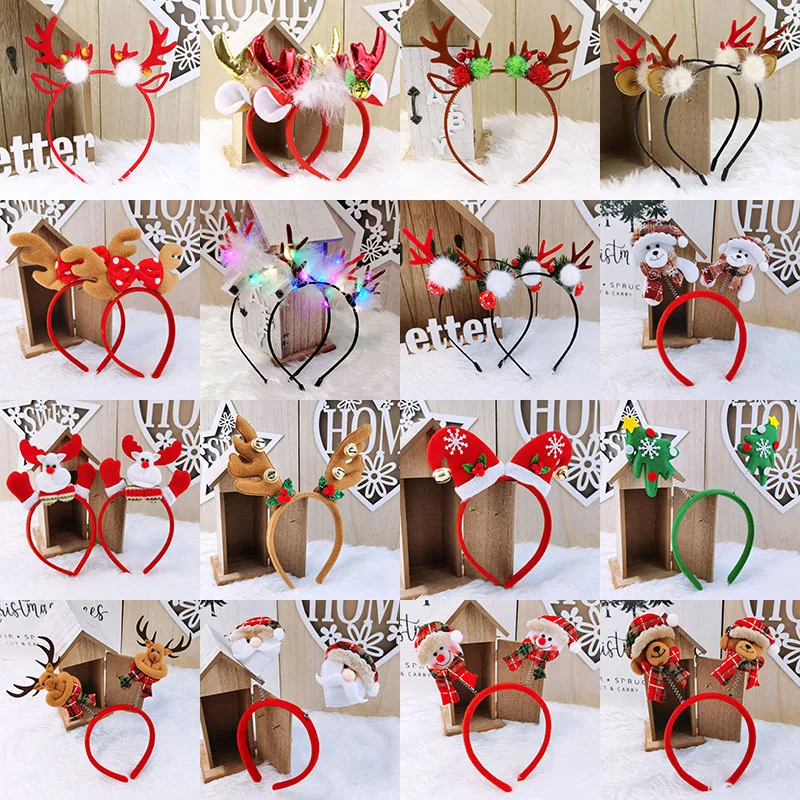 

Christmas Decoration 2023 Party Christmas Headbands Kids Hair Clip Santa Claus Snowman Elk Headband Hair Accessories for Girls