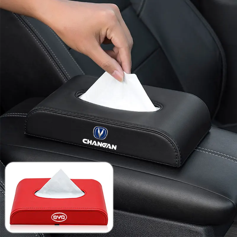 

Коробка для салфеток для салона автомобиля, черная, красная кожаная коробка для салфеток для хранения Peugeot 2008, 206, 207, 208, 3008, 307, 308, 407, аксессуар...