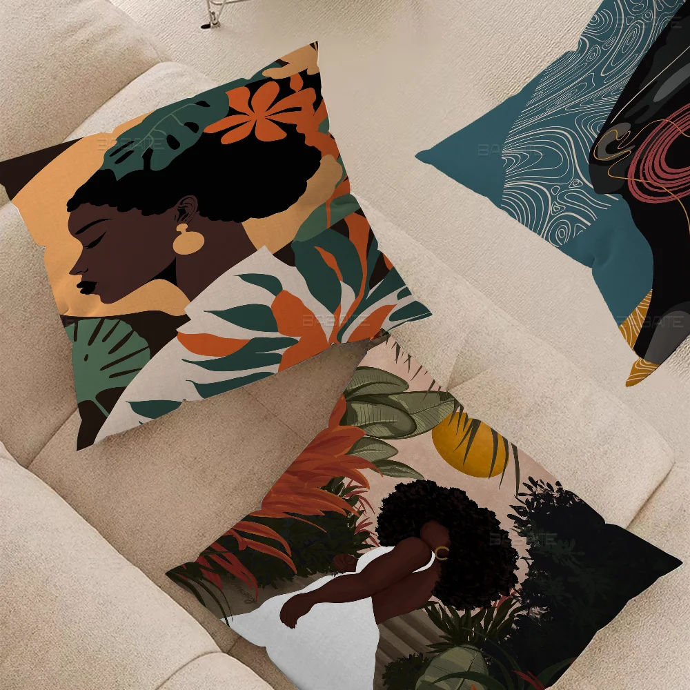 African W-Women Stitch Lucky Dragon Pillow Cover Sofa Cushion Home Room Decoration Children Gift