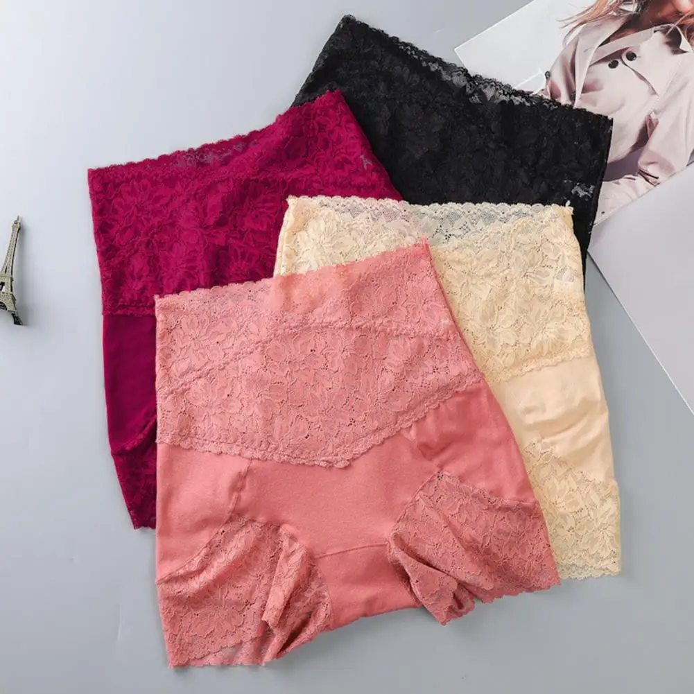 

Шорты женские эластичные с высокой талией, пикантные кружевные трусики с цветочным рисунком, придающая стройность, нижнее белье
