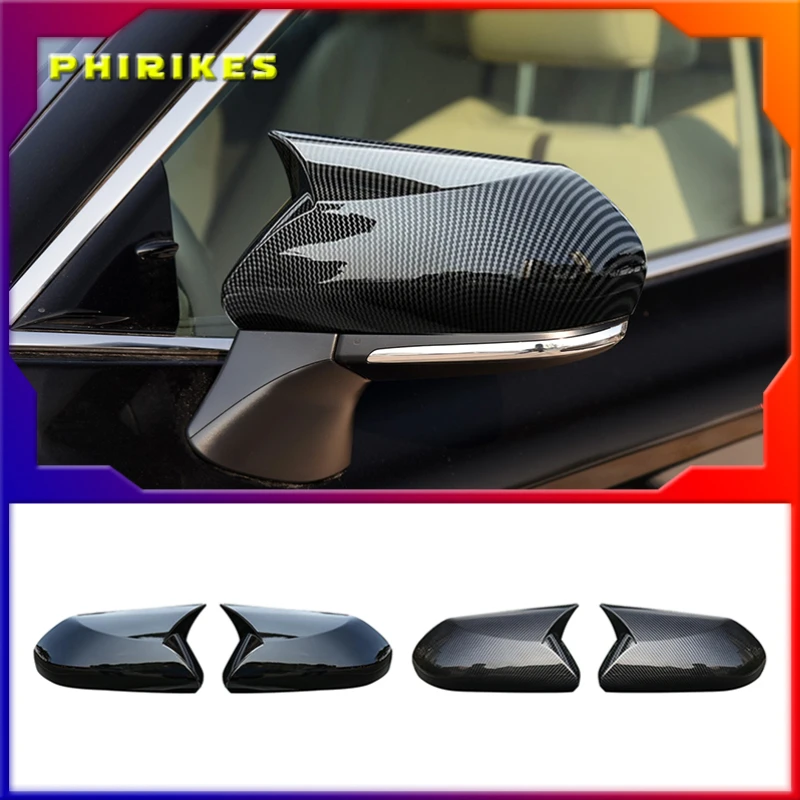 

Horn Glossy Black Car Side View Rearview Mirror Cover Caps Trim Sticker For Toyota Camry 2018+ For Avalon 2019 C-HR 2016-2018+