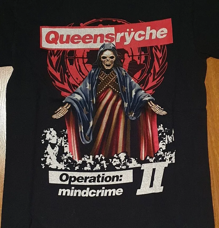 Фото Рубашка Queensryche - Operation Mindcrime II, черная, из хлопка, все размеры, для мужчин и женщин, BL327 №1