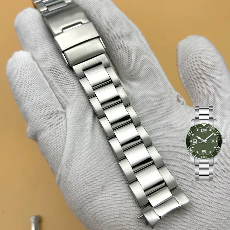 Фото Ремешок для часов Longines HydroConquest 21 мм, металлический браслет из нержавеющей стали, цельнометаллический браслет для дайверских часов №1