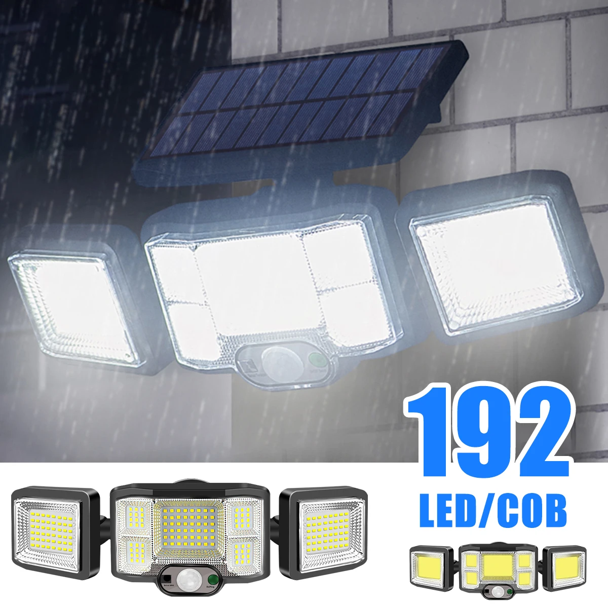 

Уличный светильник на солнечной батарее с датчиком движения, 192 дюйма