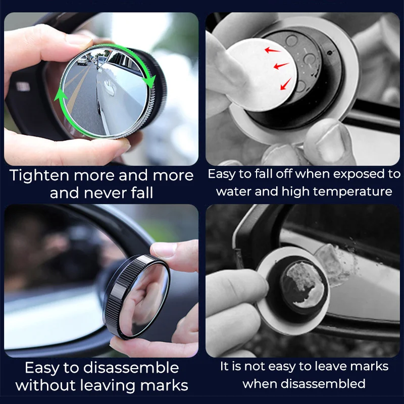 2 шт. выпуклая широкоугольная оправа для зеркала заднего вида с регулировкой на 360